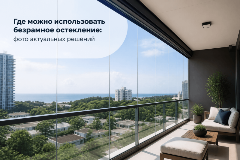Где можно использовать безрамное остекление: фото актуальных решений