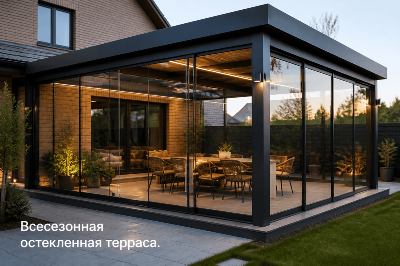 Всесезонная остекленная терраса