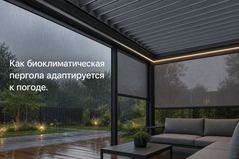 Как биоклиматическая пергола адаптируется к погоде