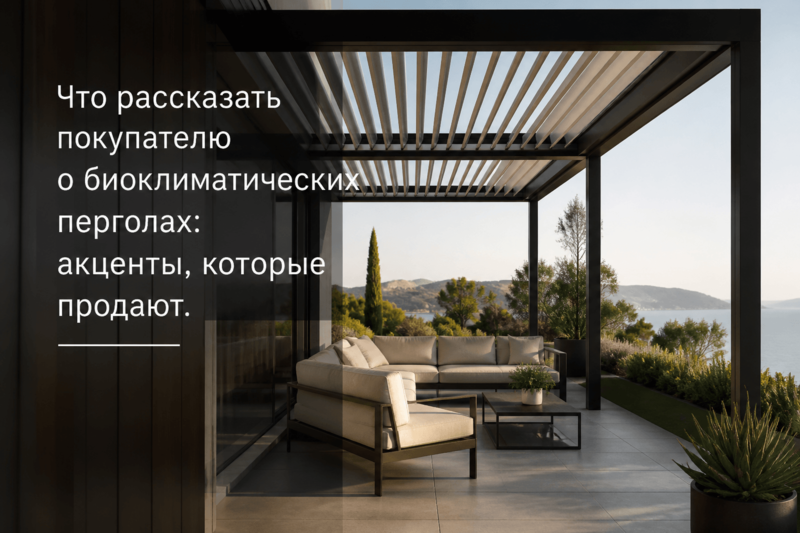 Что рассказать покупателю о биоклиматических перголах: акценты, которые продают