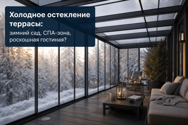 Холодное остекление террасы: зимний сад, СПА-зона, роскошная гостиная?