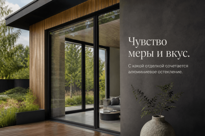 Чувство меры и вкус. С какой отделкой сочетается алюминиевое остекление