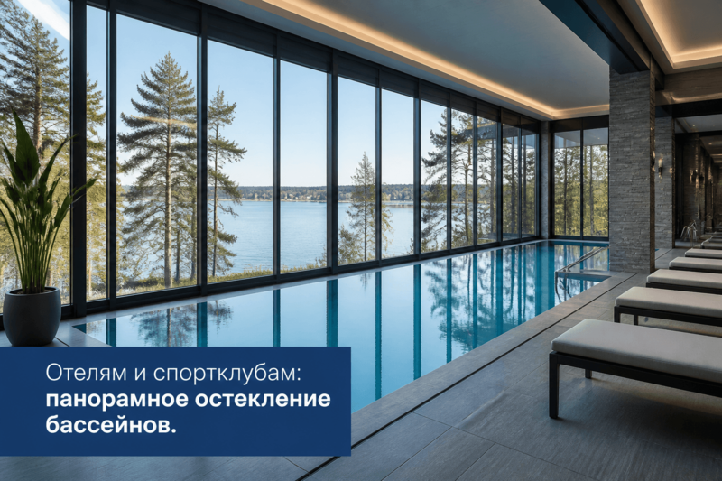 Остекление бассейнов в отелях и спортклубах