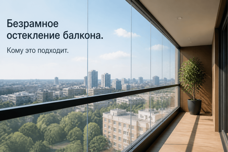 Безрамное остекление балкона. Кому это подходит